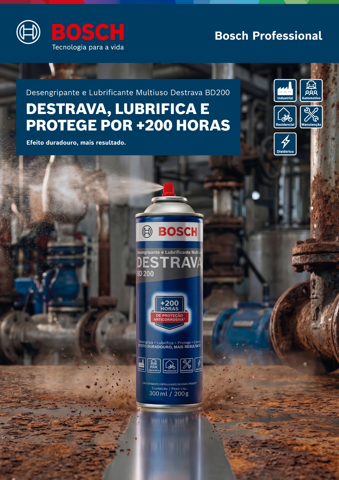 Conheça o Bosch Destrava BD200: O Desengripante Multiuso de Alta Performance